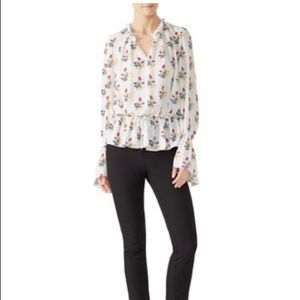 Derek Lam Collective Tie Waist Long Sleeve Blouse